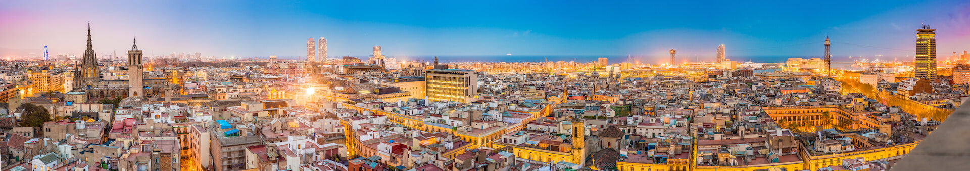 View over Barcelona from Santa Maria del Pi church