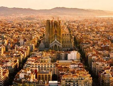 Sky view barcelona sunset