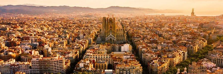 Sky view barcelona sunset