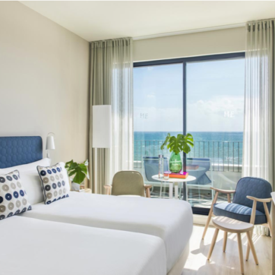 Me Sitges hotel bedroom sea view