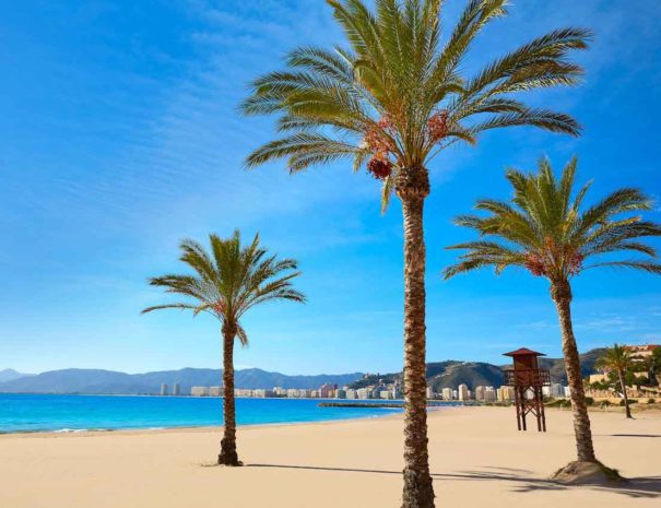 Los Olivos beach in Cullera County in Valencia in Spain