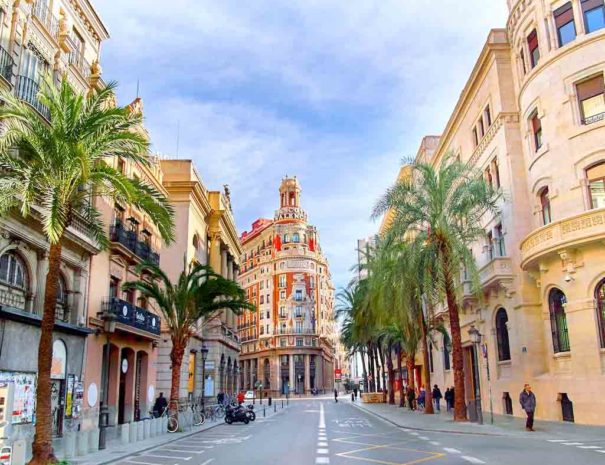 Calle palmeras en valencia