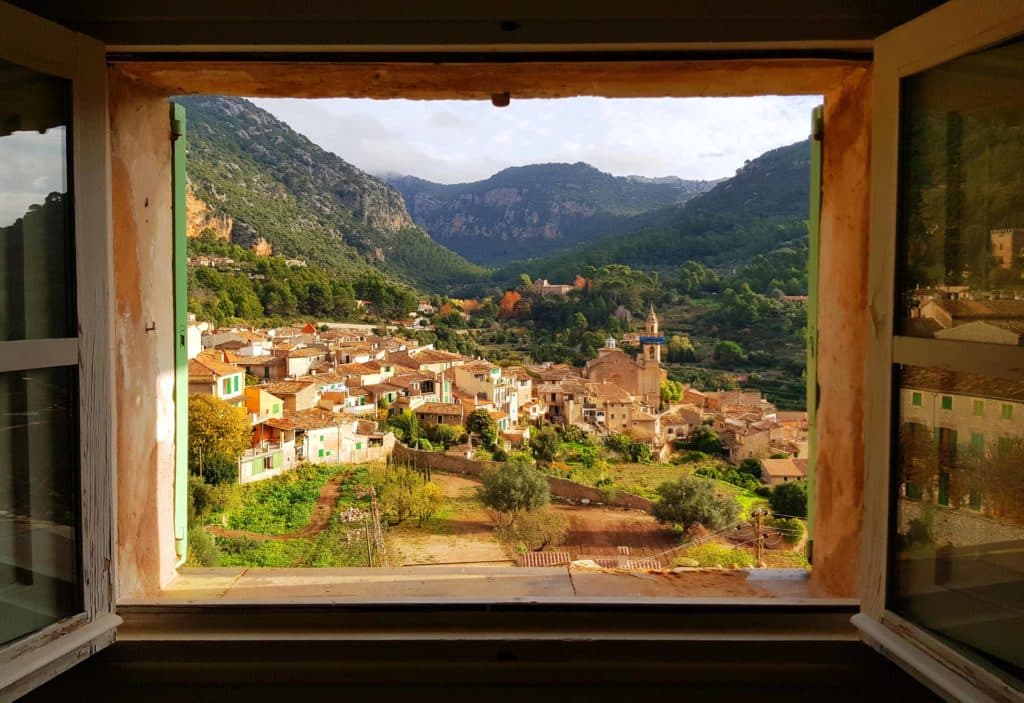 Window view village Mallorca