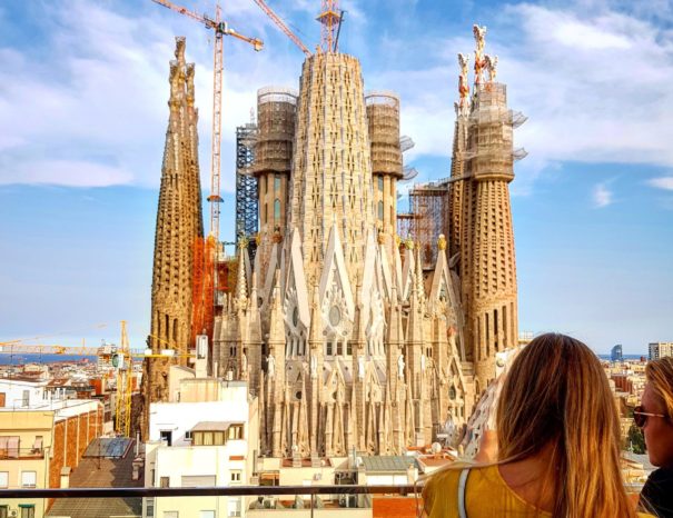 Rooftop vue Sagrada Familia à Barcelone