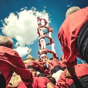 Barcelona Team building-castellers human pyramid