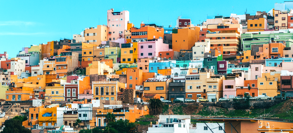 Casas de colores en Las Palmas, Gran Canaria